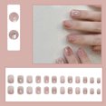 thumbnail image 5 of 24PCS Red-Brown Gel Press on Nails Set for Women,Reusable Short & Medium Square Fake Nails Acrylic Shine Glossy Nature Stick on Nails for Office Daily Work Wedding,Handmade Full Nail Wrap Gift, 5 of 9
