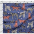 thumbnail image 2 of Soimoi Dog Print, Velvet Fabric, Decor Sewing Fabric by The Yard 54 Inch Wide,Decorative Fabric for Upholstery and Home Accents, Blue, 2 of 5