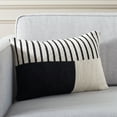 thumbnail image 2 of SAFAVIEH Drew 12" x 20" Traditional Ivory/Black Striped Cotton Decorative Pillow, 2 of 6