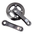 thumbnail image 3 of Juego de bielas para bicicleta de aleación de aluminio con orificio cuadrado, color negro, resistente, repuesto fácil de usar. 25 dientes 102 mm, 3 of 8
