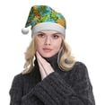 thumbnail image 5 of KLL Christmas Hats for Adults Plush Pineapple Print Santa Hat Xmas Fluffy Santa Claus Hat for Women Men, 5 of 6