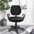 thumbnail image 5 of Office Chair Cover Computer Desk Chair Covers Stretchable Anti-Dust Universal Rotating Swivel Chair Slipcover Protector 2 Piece, Light Brown, 5 of 7