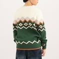thumbnail image 4 of Toddler Baby Cotton Knit Sweater Striped Knit Long Sleeve Crewneck Color Block Sweater Jumper Fall Tops Outfit Outwear for Girls Boys 4T, 4 of 4