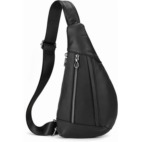 Genuine Leather Sling Bag for Men Casual Crossbody Backpack Small Shoulder Bag Chest Bag for Travel-a-