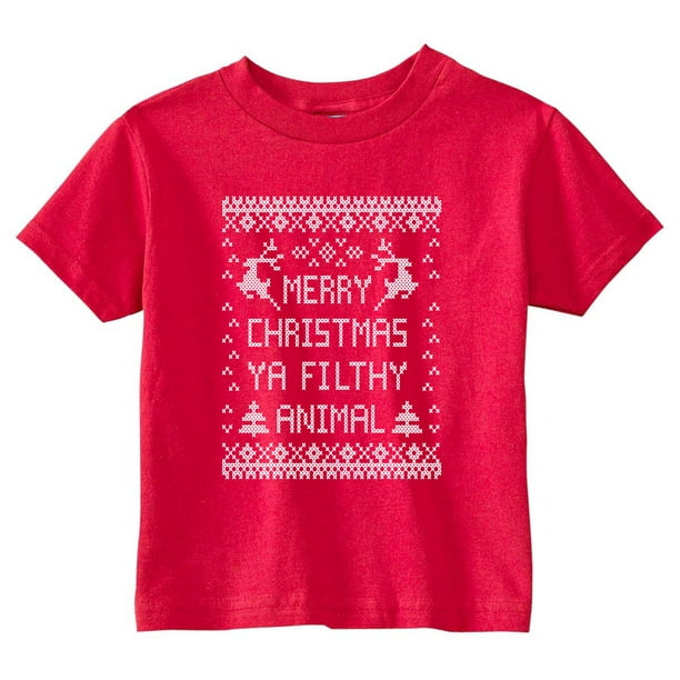 Fair Game Merry Christmas Ya Filthy Animal Toddler T Shirt Walmart Com Walmart Com