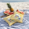thumbnail image 5 of Hello Summer Outdoor Pillow Covers Pack of 2 Yellow Stripes Rainbow Ice Cream Sunshine Cartoon Waterproof Throw Pillow Covers Decorative Cushion Cases for Patio Garden Tent Balcony Couch 16x16 inch, 5 of 9