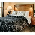 thumbnail image 2 of Chanasya Super Soft Fuzzy Faux Fur Queen Bed Blankets - Fluffy Plush Lightweight Cozy Snuggly with Reversible Sherpa for Living Room Bedroom - Dark Fall Winter Home Bedding (Queen) Black Blanket, 2 of 4