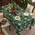 thumbnail image 2 of SASTYBALE Christmas Tablecloth Rectangle Vinyl with Flannel Backing, Buffalo Plaid Snowflake Print, Waterproof & Heavy Duty Plastic Table Cover for Dining, Party, Holiday, 2 of 7