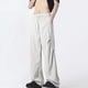 thumbnail image 1 of Pantalones largos para hombre, de color liso, holgados, informales, con bolsillos, funcionales, con cordón, de trabajo, de poliéster., 1 of 7