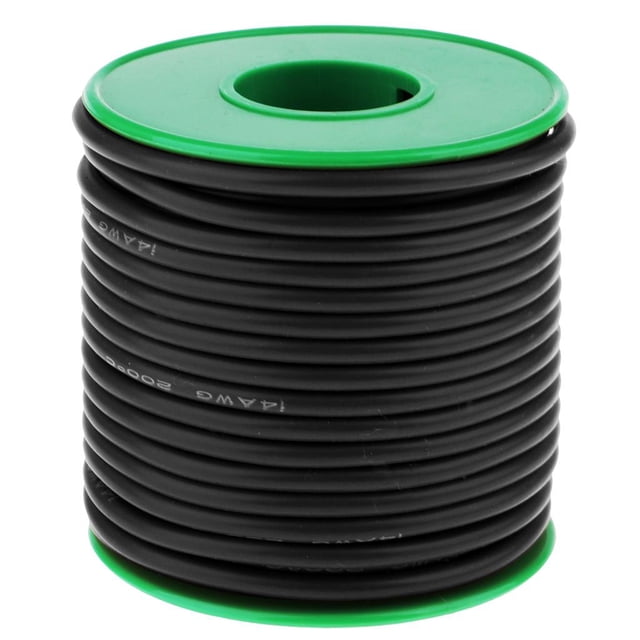 Cable de Silicona de , Suave Y Flexible, de Baja Impedancia, 23 Pies, Ampliamente Utilizado para Modelos de Juguetes RC, Cable de Abrazadera , Negro Baoblaze Cable de silicona de calibre 12