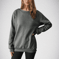 thumbnail image 3 of Aricy Sweatshirts for women plus size Fleece Lined Fall Tops Winter Long Sleeve Thickened Warm Crewneck Solid Color Pullover Winter Clothes, 3 of 5