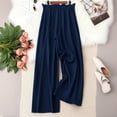 thumbnail image 2 of The Breeze Pant: Plus Size Wide-Leg Trousers with Adjustable Waist & All-Day Airflow Navy Blue，5XL, 2 of 5