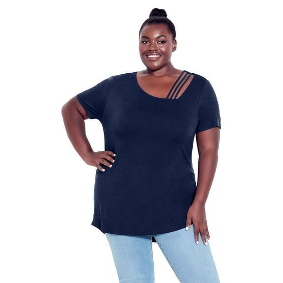 Avenue Women's Plus Size V Cut Out Top