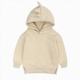 thumbnail image 2 of KPOPLK Toddler Boys Fleece Hoodies 6 9 12 18 Months 2T 3T Boy Long Sleeve Pullover Basic Solid Hooded Sweatshirts Beige Size 18-24 Months, 2 of 6