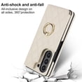 thumbnail image 2 of Decase Compatible with Samsung Galaxy Z Fold7,Wallet Case with Ring and Credit Card Holder, Cash Slot, Premium Diamond Leather Magnetic Clasp Kickstand Heavy Duty Protective Cover,White, 2 of 6