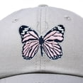 thumbnail image 2 of DALIX Pink Butterfly Hat Cute Womens Gift Embroidered Girls Cap in Gray, 2 of 6