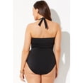 thumbnail image 2 of Swimsuits for All Women's Faux Wrap Halter One Piece Swimsuit, 2 of 4