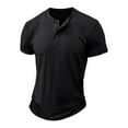 thumbnail image 5 of Krdevn Mens Shirts - Male Spring Summer Short Sleeve Button Pocket Solid Color Sports T Shirt,Mens Fall Shirts,Color:Black,Size:M, 5 of 8