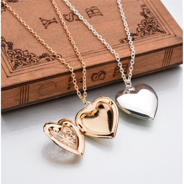 onlyliua Ofertas Del Prime Day de Hoy 2024 Colgante de Corazón con 1 Ranura para Fotos, Collar, Colgante, Regalo de Joyería