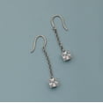 thumbnail image 3 of 6MM Square Shape White Cz Gemstone 925 Sterling Silver Long Dangle Earrings, 3 of 4