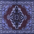 thumbnail image 1 of Ahgly Company Machine Washable Indoor Square Medallion Blue Traditional Area Rugs, 5' Square, 1 of 4