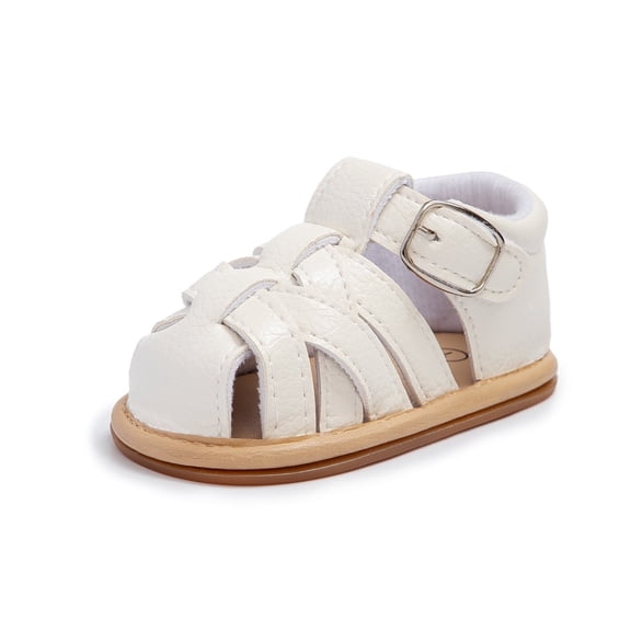 Meckior Baby Boys Girls Sandals Infant Closed Toe Crib Shoes for First Walkers 0-18 Months