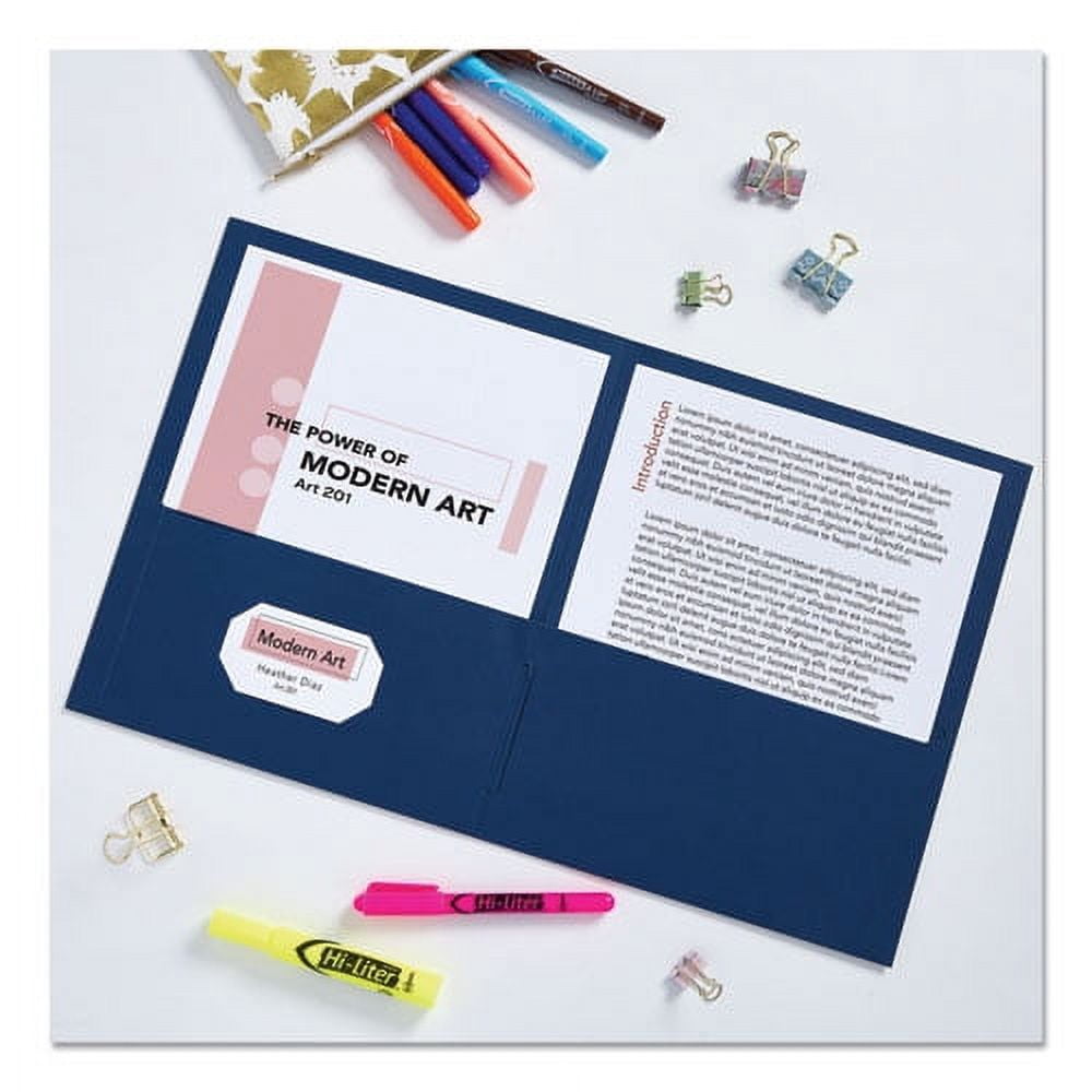 Two-Pocket Folder, 40-Sheet Capacity, 11 X 8.5, Assorted Colors, 25/box | Bundle of 2 Boxes