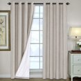 thumbnail image 1 of AIR-Linen Blackout Curtains 84 Inches Long 100% Blackout Heavy-Duty Draperies for Living Room Bedroom Thermal Insulated Textured Functional Window Treatment Anti Rust Grommet, 2 Panels, Stone, 1 of 4