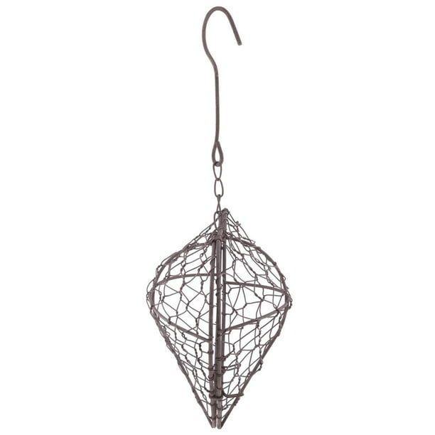 Maceta rústica de hierro con forma de corona de alambre para suculentas, soporte colgante para decoración de exteriores. 17cm en forma de corazón