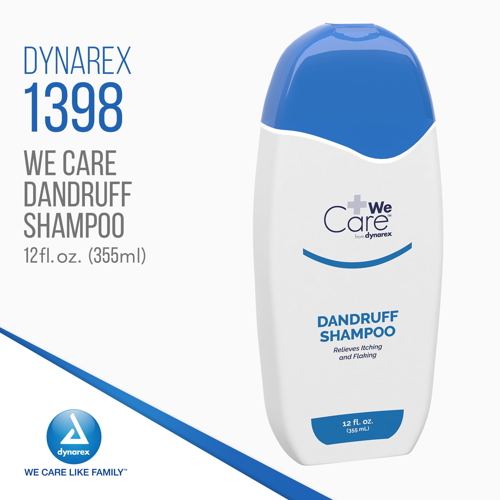 Dynarex Anti Dandruff Shampoo - Cleansing & Moisturizing Shampoo with Pyrithione Zinc - Daily Hair Shampoo for Itching, Flaking, Dry Scalp - 12 fl. oz., Set of 12