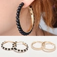 thumbnail image 1 of Boucles d'Oreilles Mode pour Femmes Perles Chic Plaqué Or Créoles, 1 of 6
