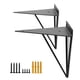 thumbnail image 2 of Soporte de pared en forma de L de 2 piezas Soporte de esquina para el hogar Estante decorativo Soporte de almacenamiento de cocina de oficina Estante, Negro Noticed HA007897-01B, 2 of 6