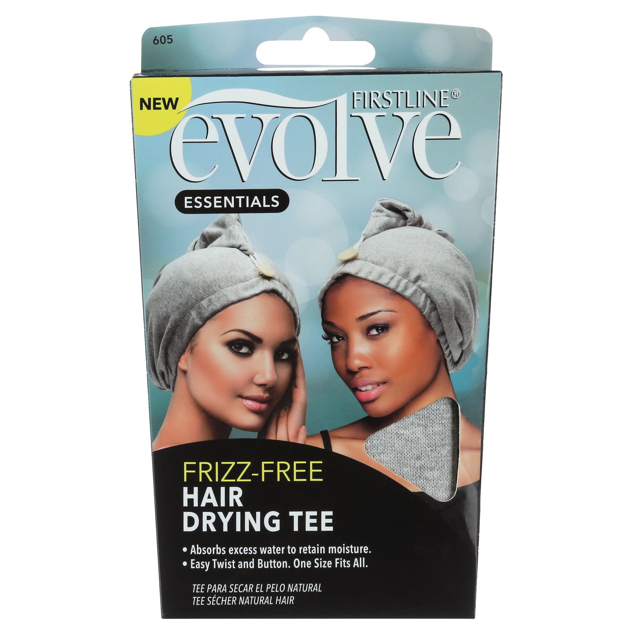 Evolve Frizz-Free Hair Drying Towel, Gray, 1CT