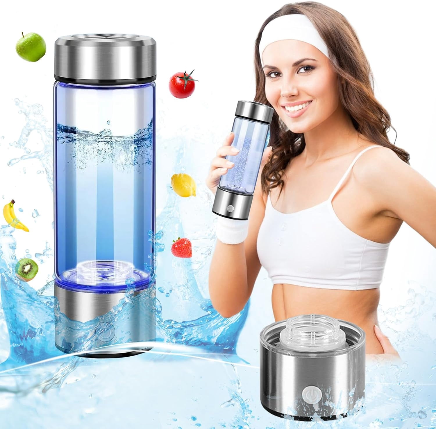 Hydrogen Water Bottles 2 in 1 Hydro Water ionizer Generators with PEM SPE Technology,Sports Water Bottles,Hydrogen Water for Home, Office, Daily Drinking Back-to-School Gift