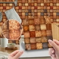 Gongjisey Wall Stickers Imitation Wood Grain Tile Stickers Retro Brick