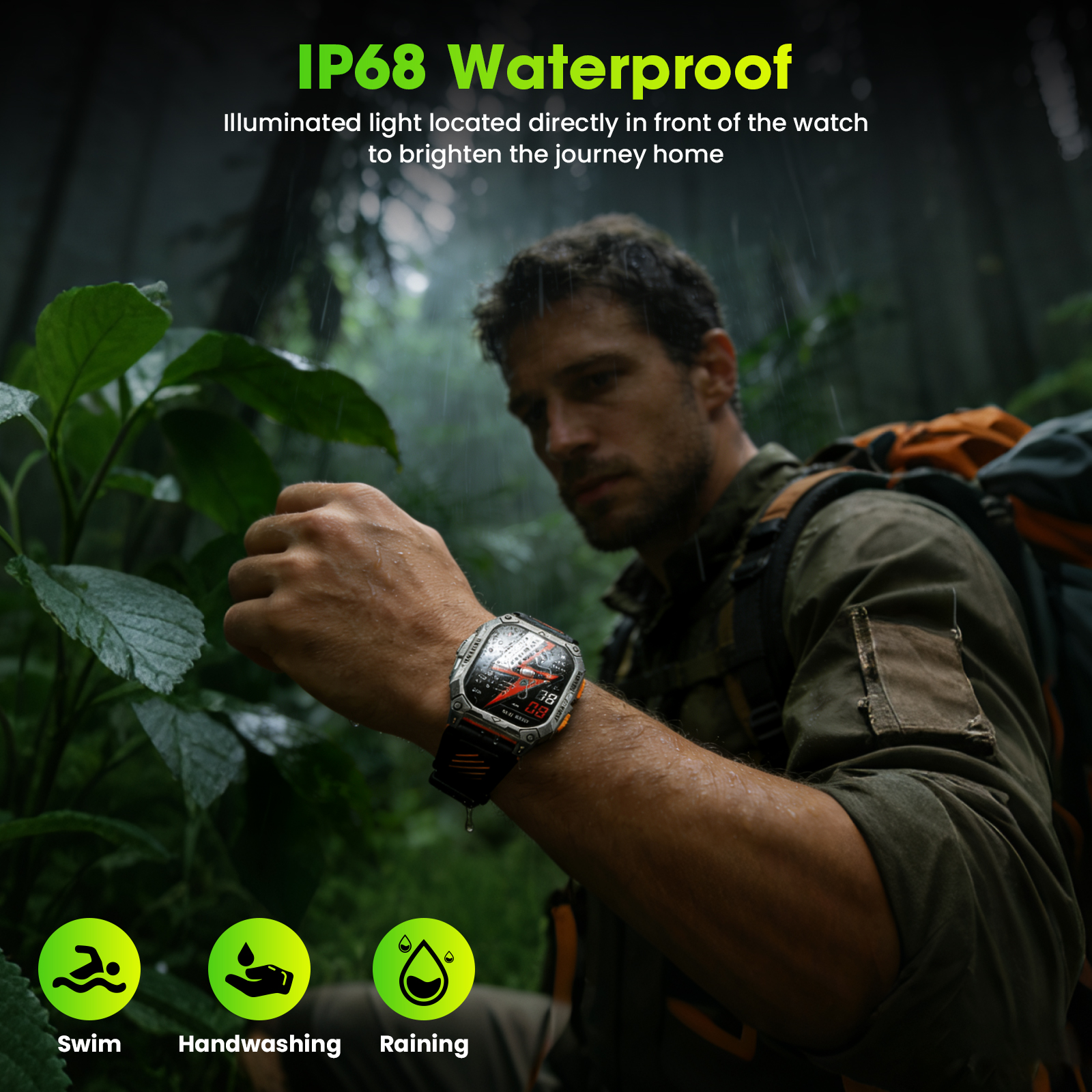 Haulvean Military Smart Watch, 2.01 Inch Display, 1000mAh Battery photo 3