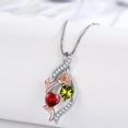 thumbnail image 2 of Taioiat Double Birthstone Necklaces for Women 18K Gold Plated Birthstone Rose Flower Jewelry Anniversary Valentines Day Mother's Day Birthday Gifts for Her Wife Girlfriend Mom, 2 of 7