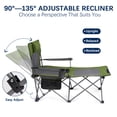 thumbnail image 3 of Reclining Beach Chair for Adults, 6-Legged Camping Chair with Foot Rest, Green, 3 of 7