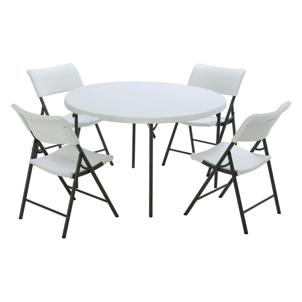 Lifetime Products 48 in. Round FoldinHalf Table and Chair Combo