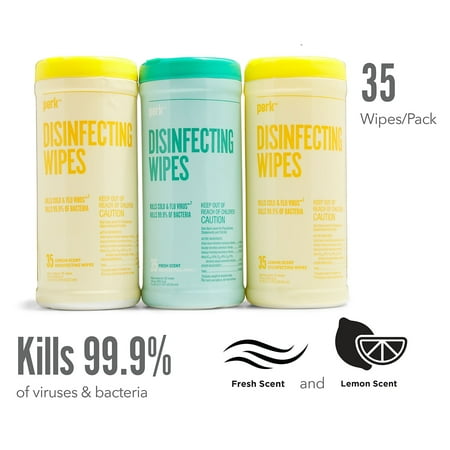 Perk Disinfecting Wipes Fresh & Lemon 35 Wipes 3/Pack PK56666