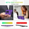 thumbnail image 5 of Compatible for Moto G Stylus 5G 2021 Case with HD Screen Protector,  Military-Grade Protective Phone Case with Magnetic Kickstand Ring for Motorola Moto G Stylus 5G Purple, 5 of 7