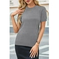 thumbnail image 4 of Arach&Cloz Women's Wool Blend Business Casual Loose Fit Summer Sweaters Outfits, 4 of 7