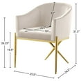 thumbnail image 5 of Meridian Furniture Xavier Cream Velvet Dining Chair, 5 of 5
