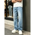thumbnail image 6 of Reppunk Men Stylish Simple Style Solid Baggy Straight Loose Jeans Trousers Streetwear For Men's Carpenter Casual Denim Pants Menswear, 6 of 8