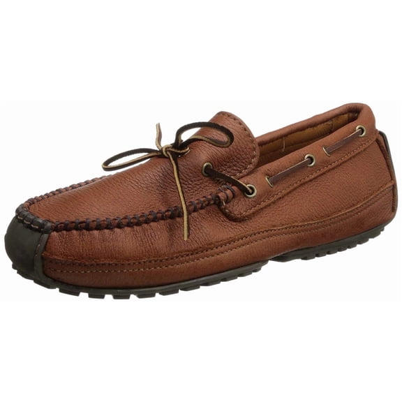 Minnetonka Men's Moosehide Weekend Moccasin, Brown (Carmel), 10.5 D(M) US