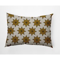 Simply Daisy Gold Colored Christmas Stars Christmas Soft Spun Polyester Indoor/Outdoor Throw Pillow, 14" x 20"