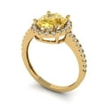 thumbnail image 2 of 2.27 ct Oval Cut Simulated Yellow Diamond Solitaire with Simulated Diamond Accents 18K Yellow Gold Womens Engagement Ring, 2 of 5