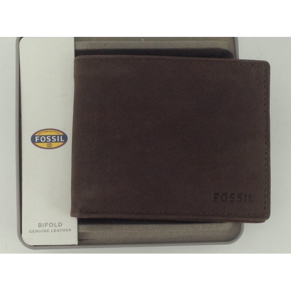 Men's FOSSIL Brown NOVA Smooth LEATHER BiFold Wallet - $55 MSRP