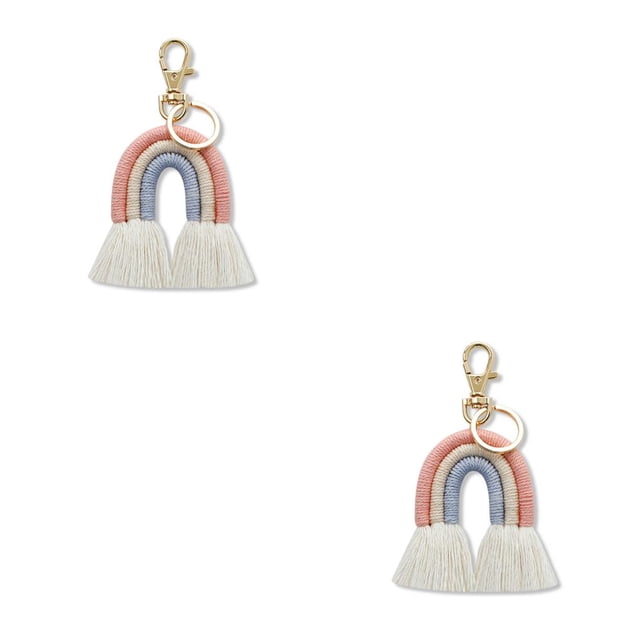 Minnieouse Tejiendo llaveros de arcoíris accesorio de moda encantador colgante artesanal decoración bolso colgante llavero adorno bolso encanto Type5 NO5 Minnieouse CBP274129