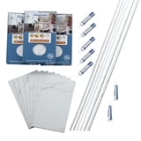 Palisade Waterproof Bathroom Wall Tile Panel Kit, 23.2in x 11.1in, Carrara Marble with Trim ...
